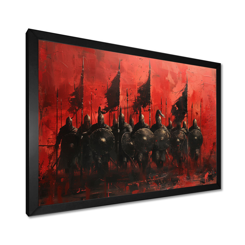 Yemina - art mural armée, Toile encadrée noire simple, H 30 po x l 40 po x P 1,5 po