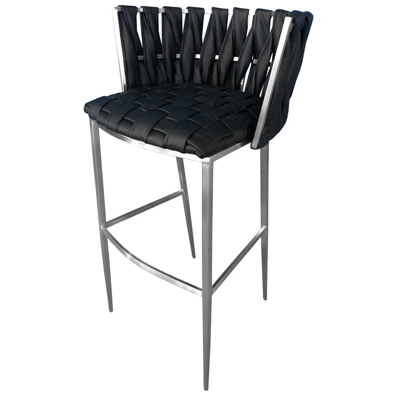 Tabouret de bar 35 po Ellender, Lave noire, Tabouret 30 "