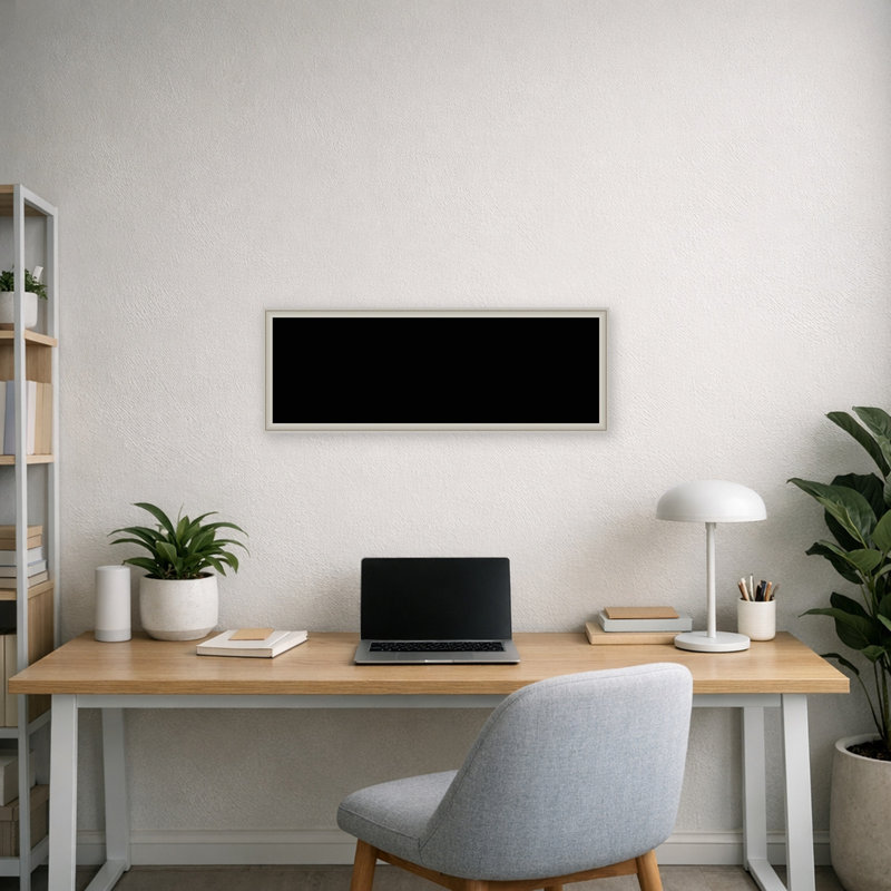Tableau noir encadré en tissu avec tableau noir imprimé en lin, 38" H x 14" W