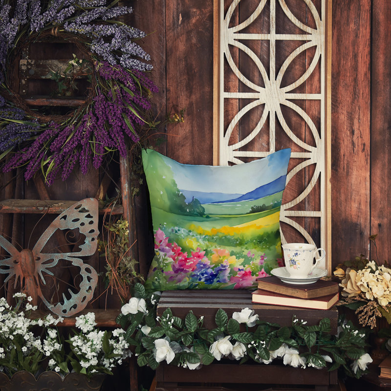 Coussin décoratif aquarelle Massachusetts, Carré 18 po