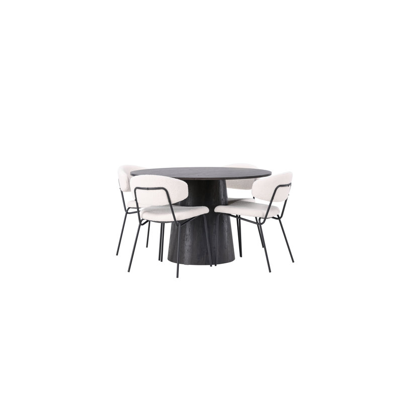 Boudreaux 4 - Person Dining Set, Black