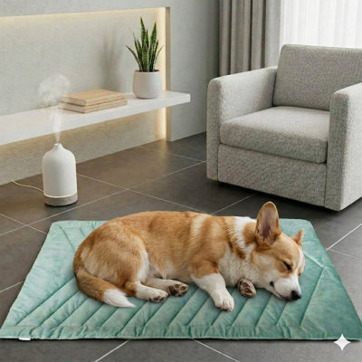 Dual-Purpose Pet Mat, Reversible Dog Crate Bed, Soft Warm Flannel Surface Suitable for Winter Months, Machine-Washable Non-Slip Resting Surface for Medium to Large Dogs, Versatile Kennel Pad for Floors, Vehicles, and Furniture, Suitable as a Gift