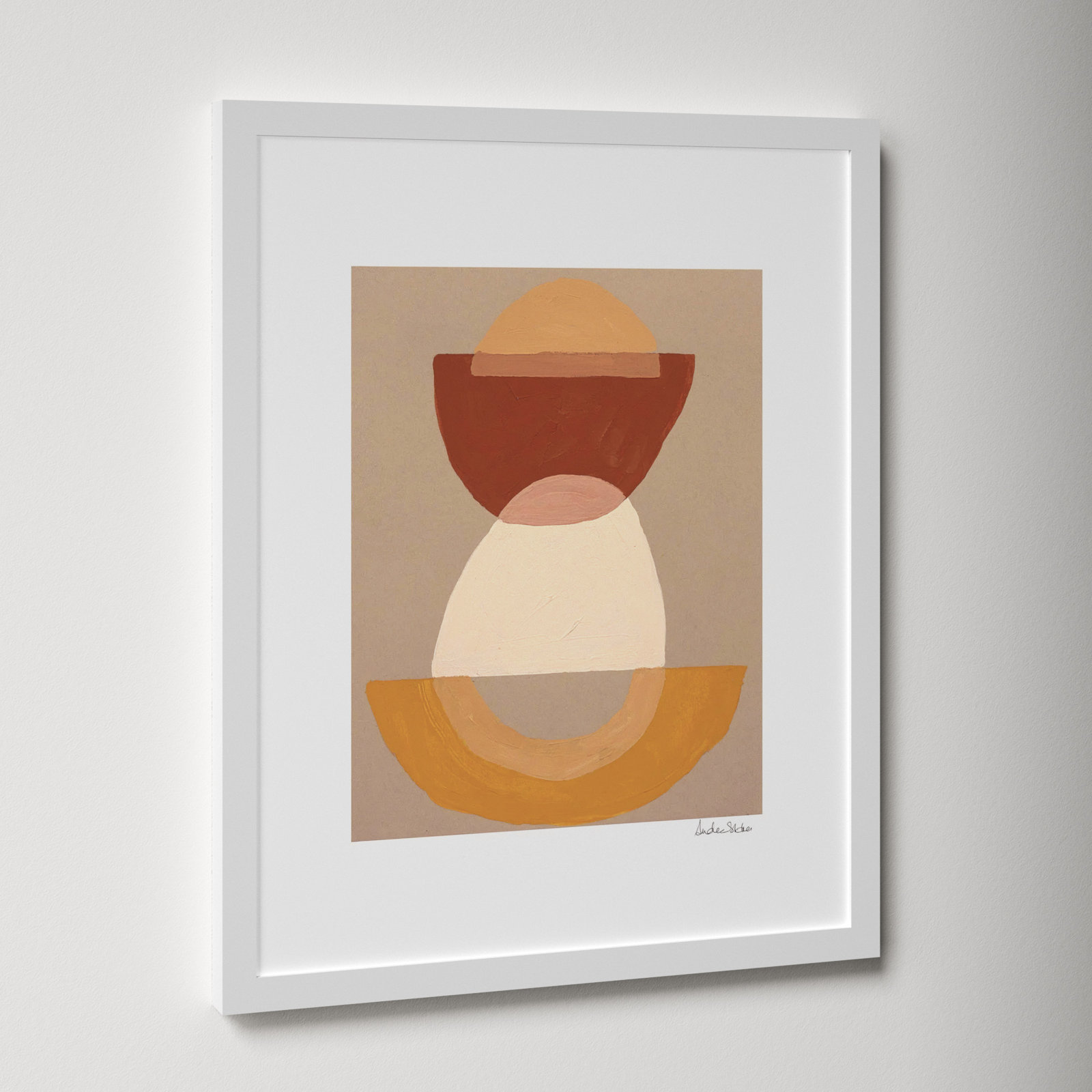 Composition 01 by Andrea Stokes, 25" H x 20" W x 1.25" D, White Framed