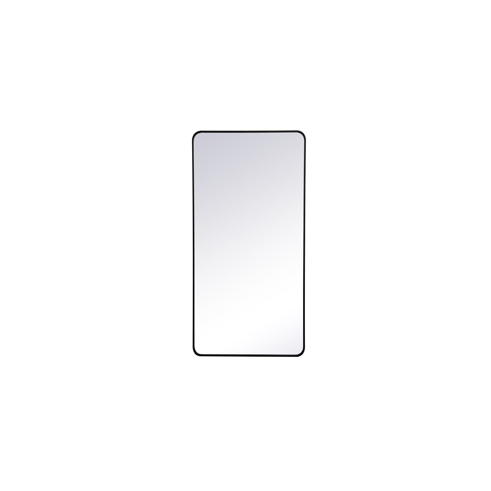 Sabine Metal Rounded Rectangle Wall Mirror, Black, 60'' H x 30'' W