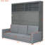 Lit mural gris Queen - Multifonctionnel, pour un sommeil réparateur, gain d'espace, dimensions personnalisables, idéal pour les petits appartements ou les espaces restreints.