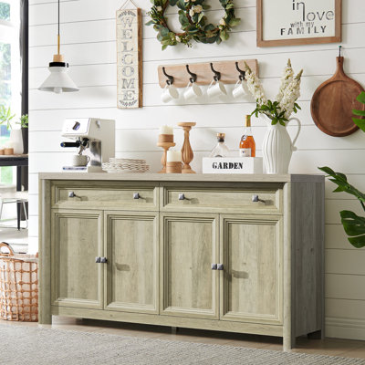 Buffet de 59 po de largeur, buffet avec tiroir, café, soldes d'été chauds