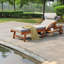 Méridiennes de patio réglables, chaise de piscine moderne en bois d'acacia