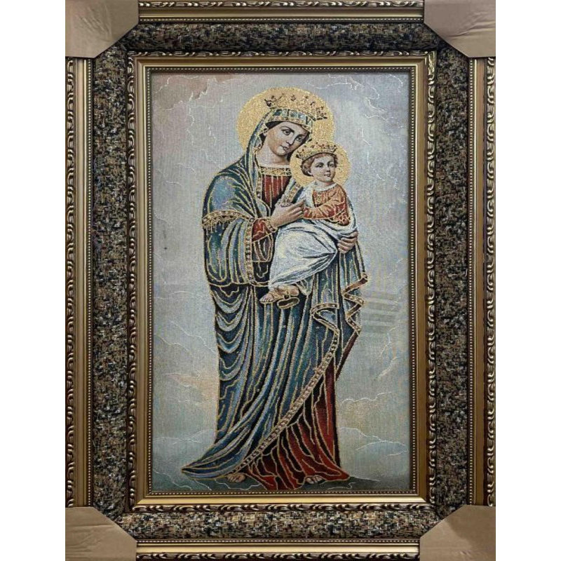«Mary and Baby Jesus», tapisserie encadrée