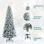 Arbre de Noël blanc réaliste pin floqué / givré-1033231569