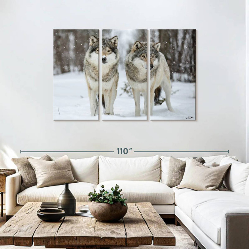 Brampt Wolves In Langedrag Nature Park, 48" H x 74" W