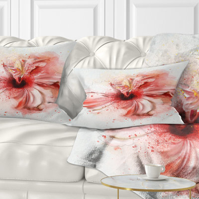 Coussin décoratif à imprimé floral rose