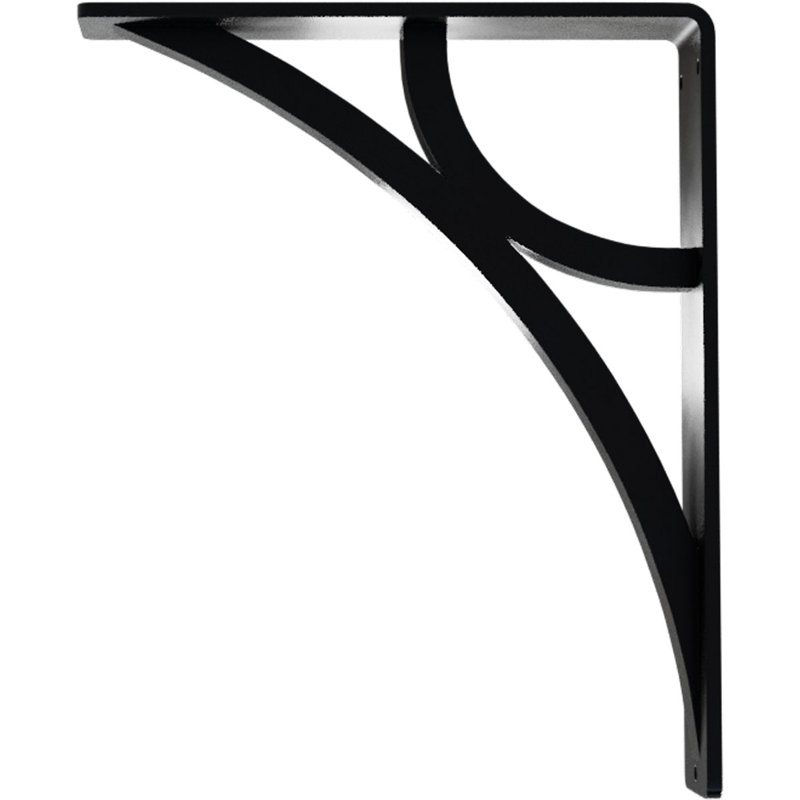 Support en fer forgé Galveston, (croisillon triple central), thermolaqué noir, H 10 po x l 2 po x P 7,5 po