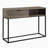 Rustic Oak And Black Writing Desk With Drawer And Shelf
