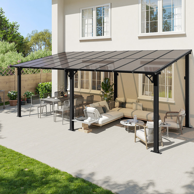 Aoxun 20’x10’ Gazebo Wall Mounted Gazebos Pergola, 98" H x 240" W x 120" D