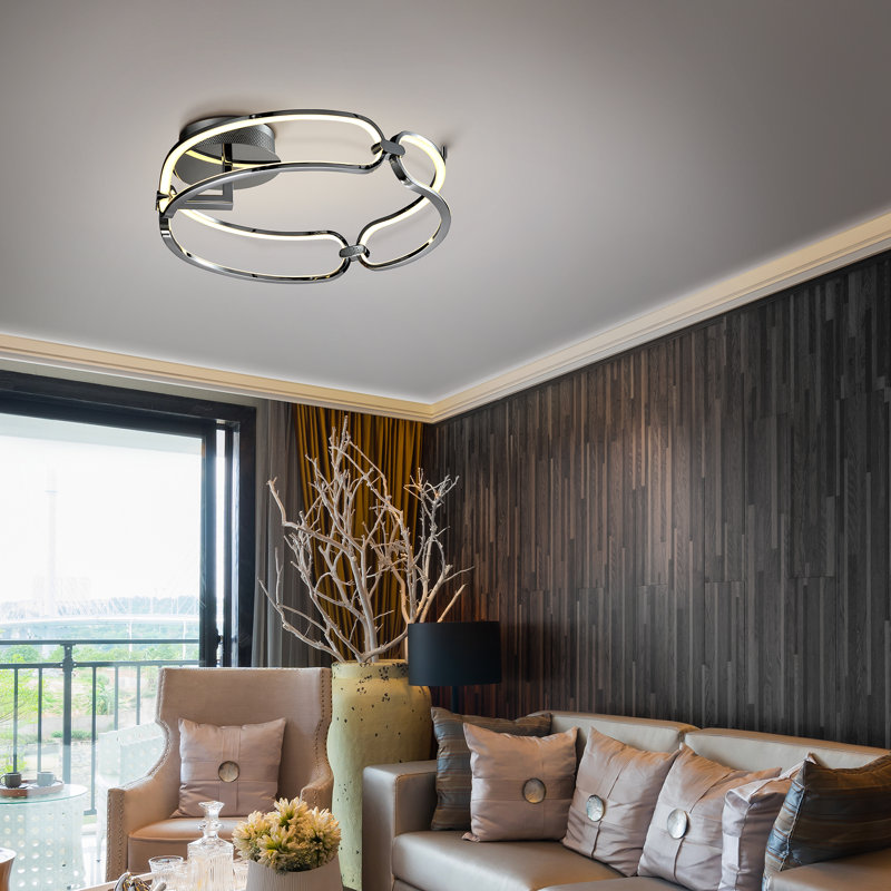 Tara LED Semi Flush Mount, Silver