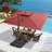 Double Top Deluxe 9' x 12' Rectangular Wood Pattern Cantilever Umbrella,Brick Red-47955069