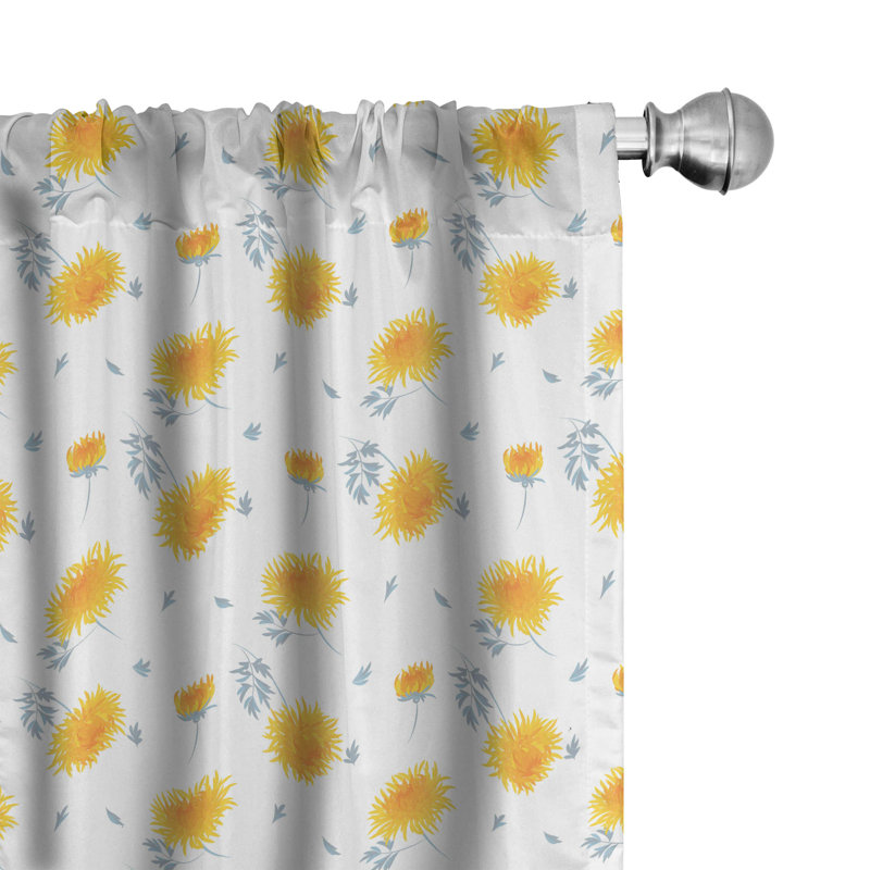 Flower Semi-Sheer Rod Pocket Sliding Panel, 28" x 63"