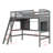 Chyleen Twin Size Loft Bed with Storage Shelves-558729408