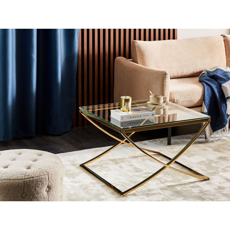 Abidur 120cm Glass Top Console Table