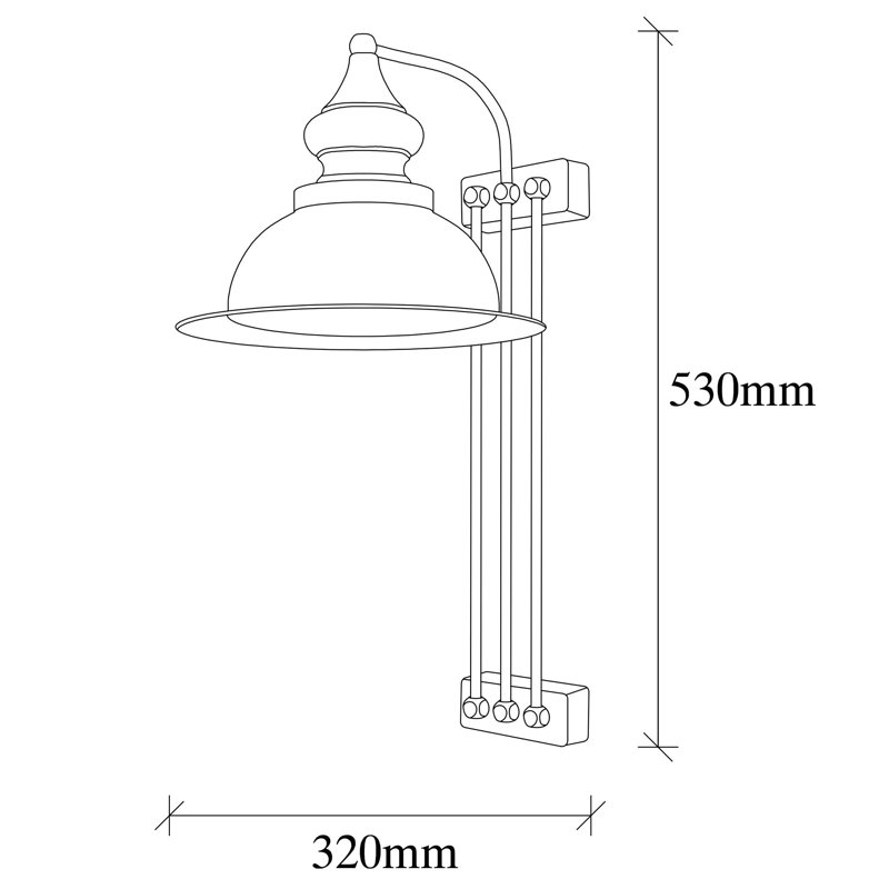 Modern Wall Lamp with, 20.9 x 12.4 x 21.3 inches | Sturdy Metal Body, E27 Socket, Max 40W | Glamorous Southwestern Design, Perfect for Living Room or Bedroom, IP20 Rated, Unique Novelty Accent