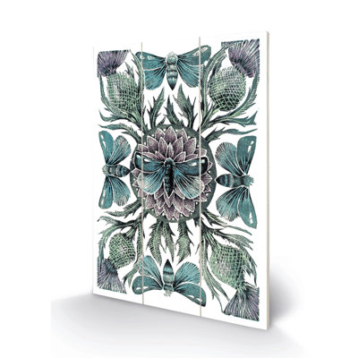 Moths & Thistles by Amanda Colville - No Frame Print on Wood