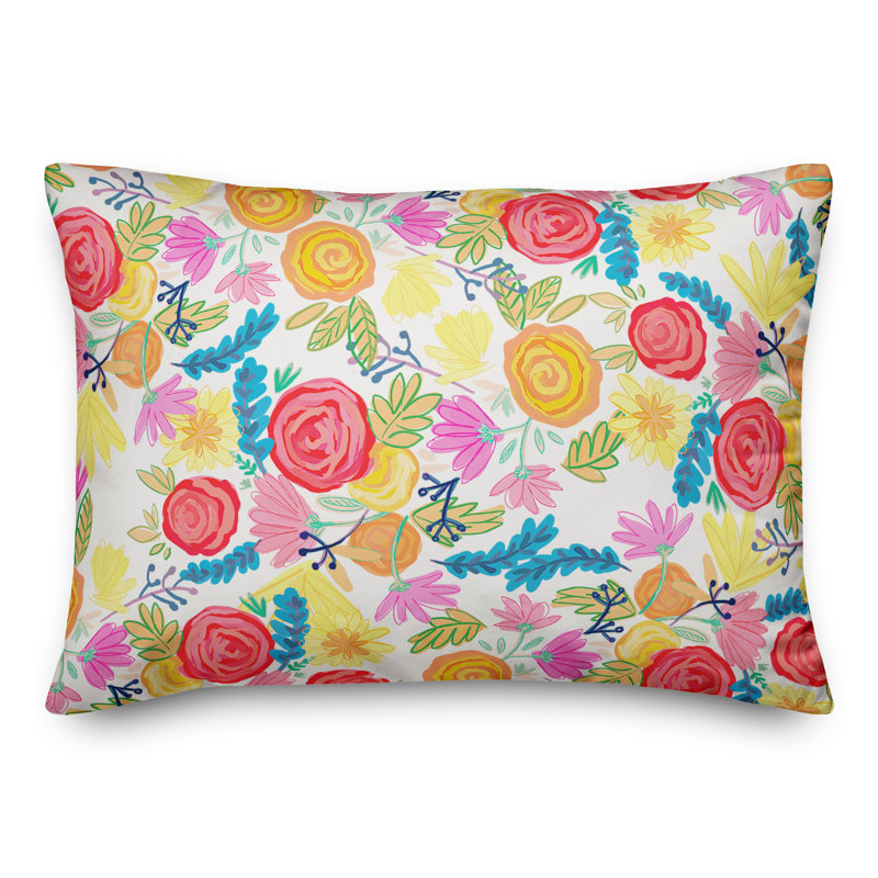  Housse de coussin rectangulaire d'extérieur Bright Flowers