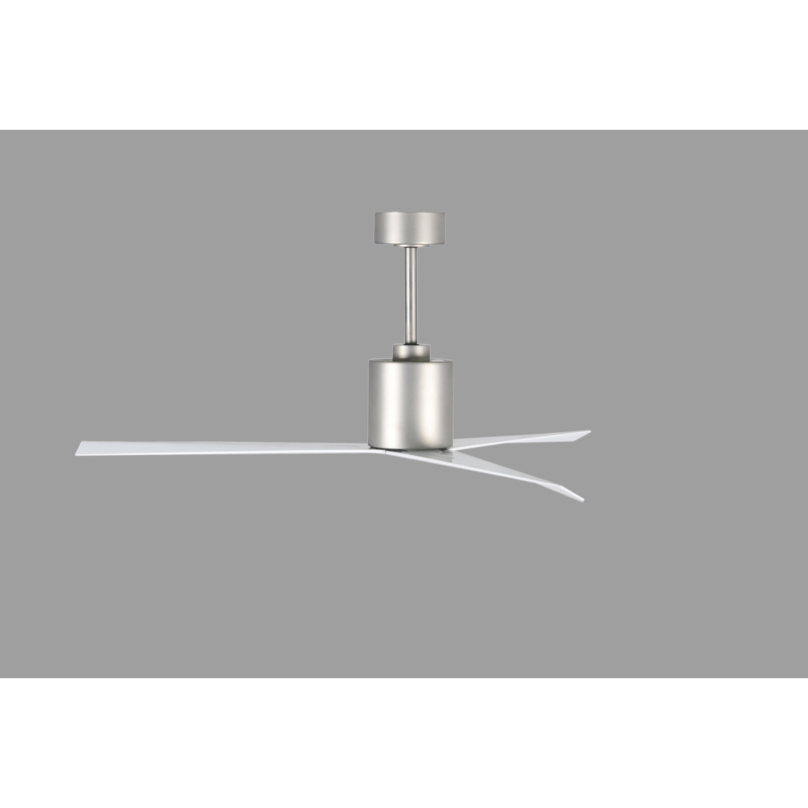 56'' 3 Blade Ceiling Fan, Brushed Nickel, Gloss White