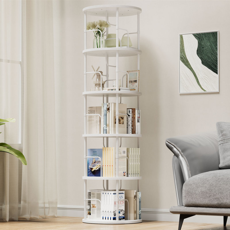 Bibliothèque rotative 5 niveaux 5 pièces, Blanc