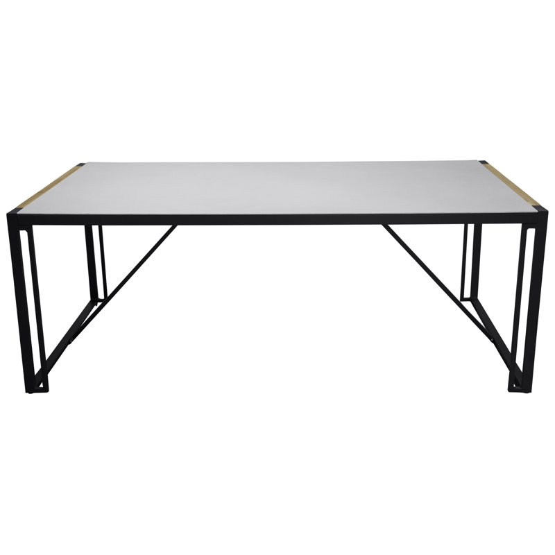 Deandre Rectangular Wood Metal Outdoor Dining Table , 200cm cm W 100cm cm D