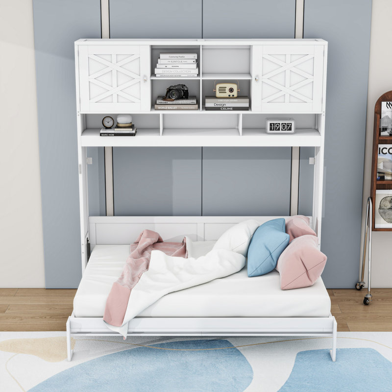 Queen Wood Murphy Bed with Ample Storage Space