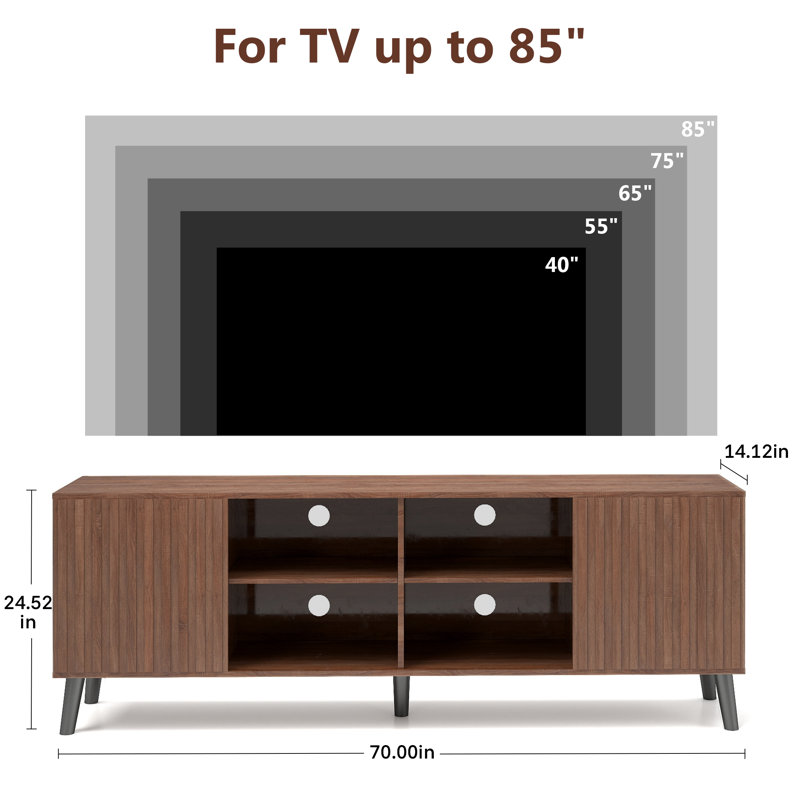TV Stand for TVs up to 85", Brown