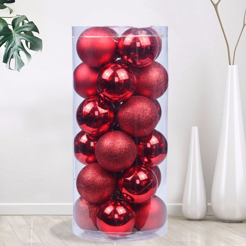 Noël peint avec boule, Rouge, H 5,91 po x l 3,94 po x P 3,94 po