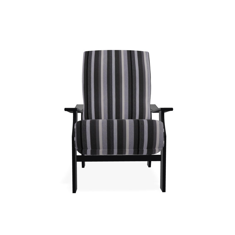 St. Catherine Marine Grade Polymer Deep Seating Cushion Arm Chair, Black, Canvas Heather Beige Sunbrella® Canvas