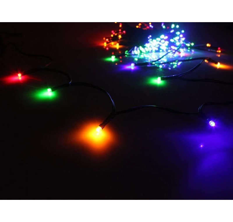 LED Indoor / Outdoor String Lights, Multicolour, 3cm H x 18cm L x 4cm D