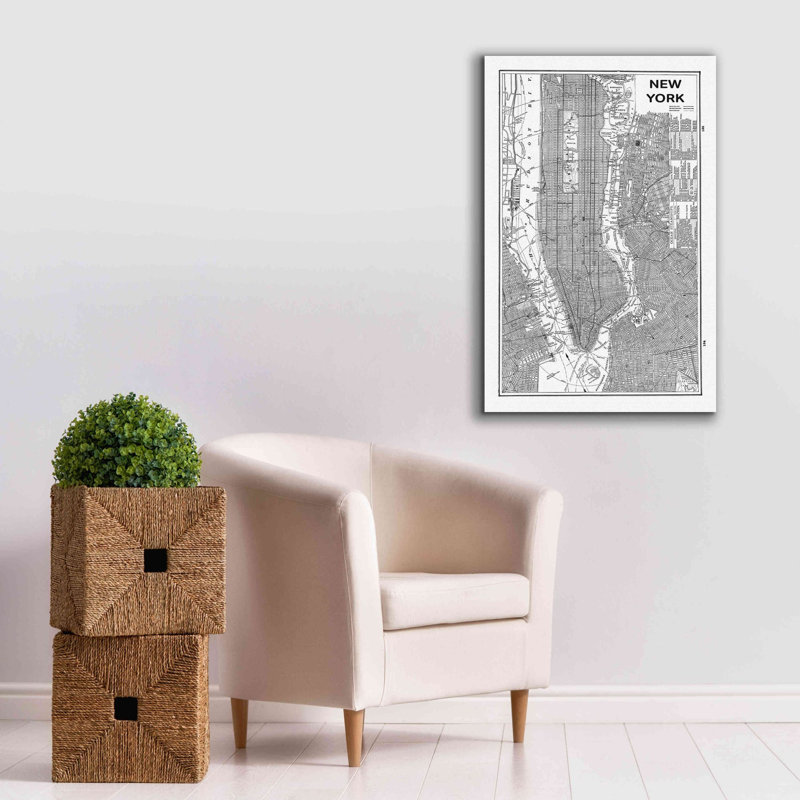 «Inverted New York Map» par Sue Schlabach, estampe numérique sur toile, L 26 po x H 40 po
