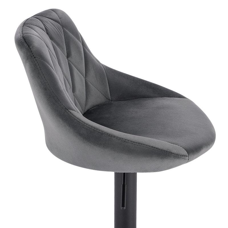 Paynter Swivel Upholstered Adjustable Height Counter Stool with Metal Frame, Dark Grey