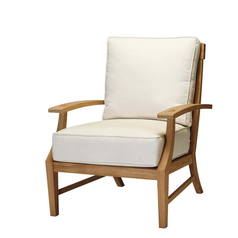 Méridienne Croquet, Pas de soudure, Teck naturel, Sunbrella® ‑ lin neige