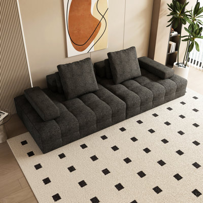 Antique Grey 2 - Seat Couch For Primary Living Space, High Density Foam Construction, Easy Assembly, Comfy , Flannelette Main Material, Pillow Back, Memory Filler Room, Supportive Filler,