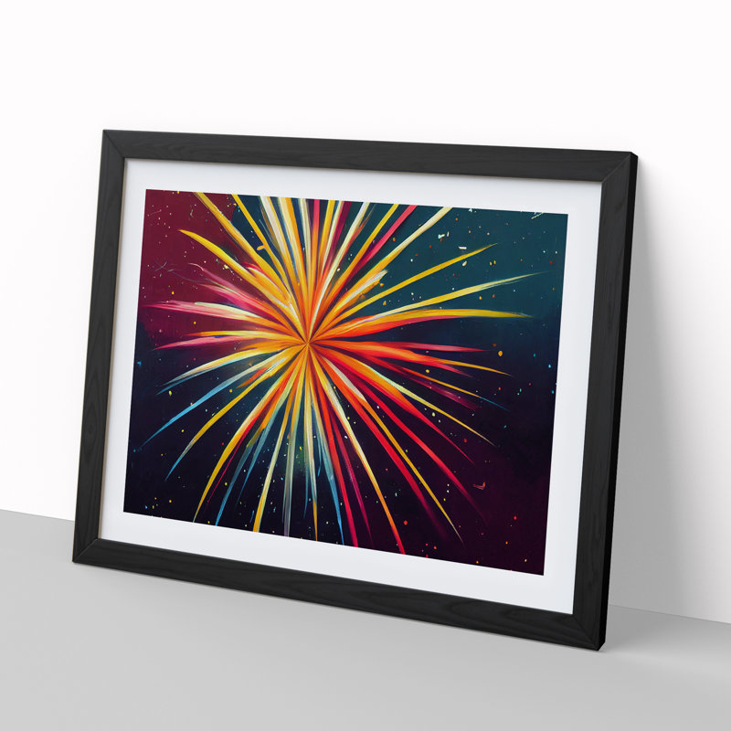 Blooming Fireworks - Framed Print, Black, 34cm H x 46cm W x 2cm D