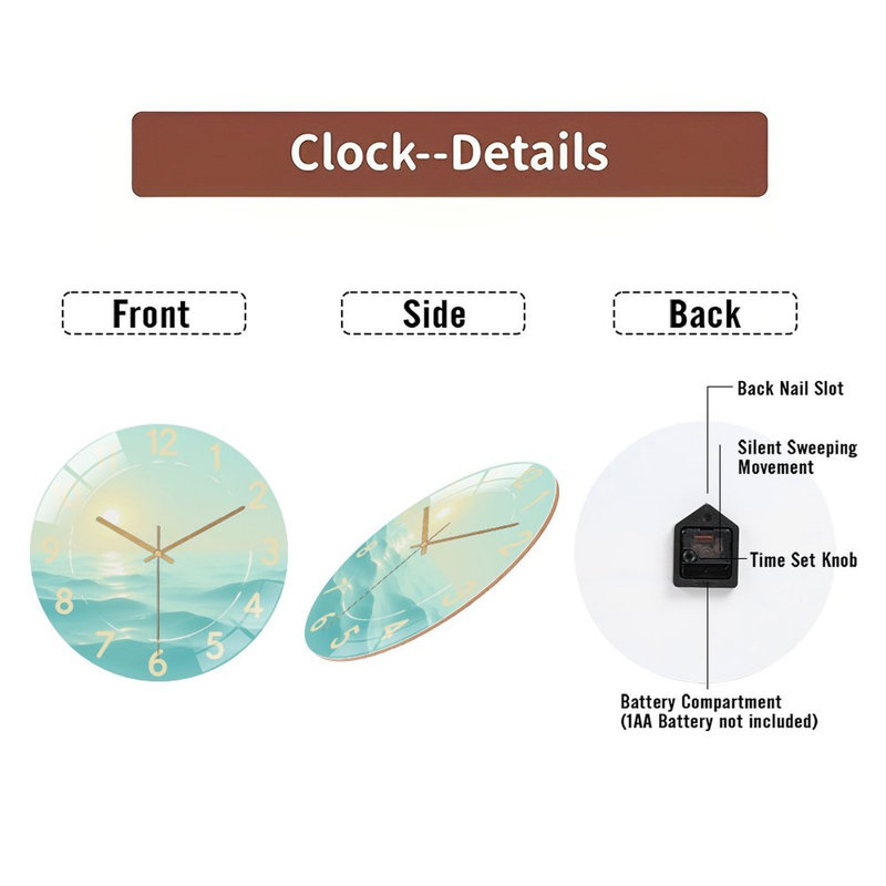 Horloge murale avec horloge murale 12 po