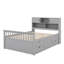 Full Size Platform Bed, Captain Bed Frame With 4 Storage Drawers And Bookcase And Shelves-846685953