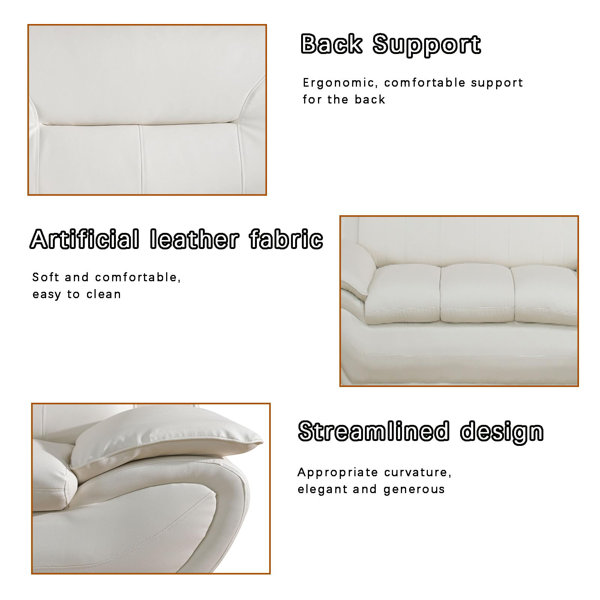 Ebern Designs Faux Leather Loveseat Sofa | Wayfair