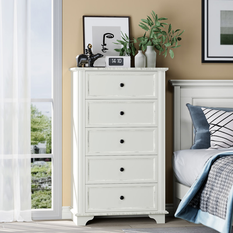 Armoire blanche à cinq tiroirs (1 pièce)