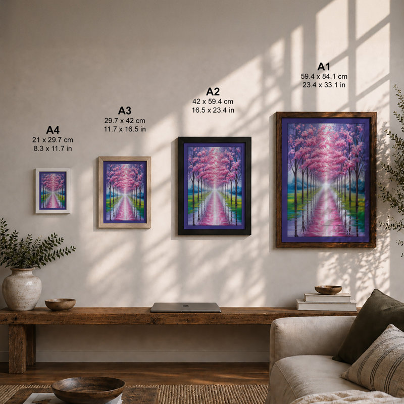 Blossoms Under Glass Romantic - Framed Print, A2 - 59.4 x 42.0 cm, Unframed