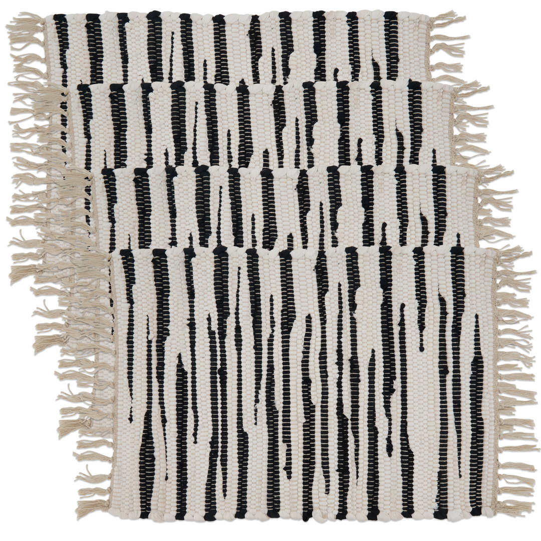 Zèbre Chindi Collection Cotton Striped Rectangle Placemat (Set of 4) Saro