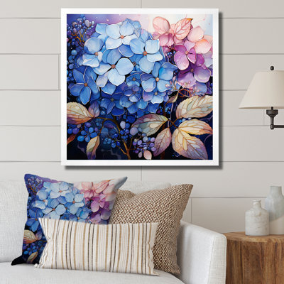 «Blue Pink Hydrangea Hydrangea Whispers», reproduction sur toile