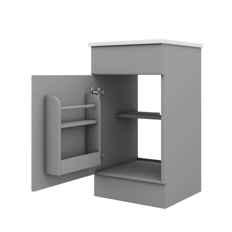 Meuble-lavabo compact de 18 po avec meuble-lavabo et tablette réglable, Gris