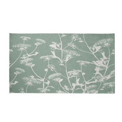 Tapis vert / ivoire à motif floral Alvordton