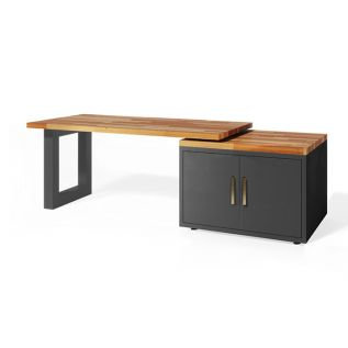 Egarton Solid Wood Stainless Steel Executive Desk