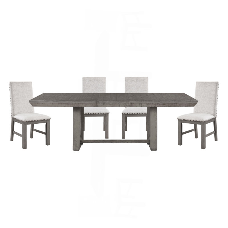 Rustic Design, 5 pièces: table, 4 chaises